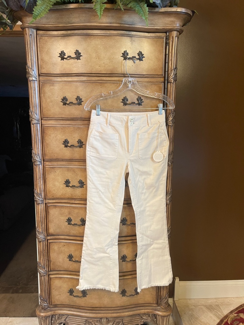 Spartina 449 cream  Cropped Ankle Jeans
